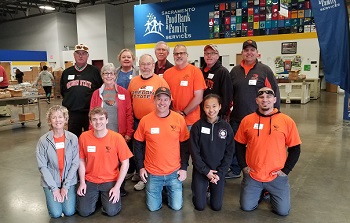 OSU Volunteers for OSU Days of Service at the Sacramento Food Bank, group photo